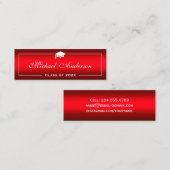 Carte de nom de diplôme - Stylish Plain Red Gradie (Devant / Derrière)