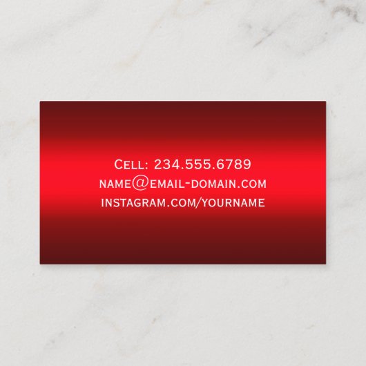 Carte de nom de diplôme - Stylish Plain Red Gradie (Dos)