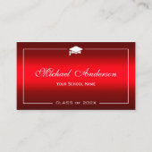 Carte de nom de diplôme - Stylish Plain Red Gradie (Devant)