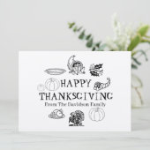 Carte de nom de famille personnalisée bon thanksgi (Debout devant)