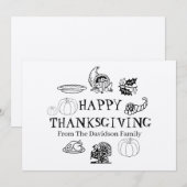 Carte de nom de famille personnalisée bon thanksgi (Devant / Derrière)