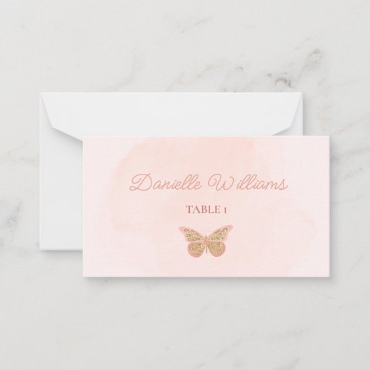 Carte de nom de Fête des mariées des papillons (Devant)