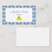 Carte de nom de Fête des mariées sicilienne (Devant / Derrière)