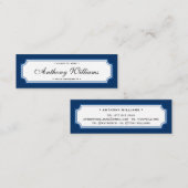 Carte de nom de graduation bleue de bordure classi (Devant / Derrière)