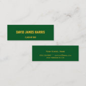 Carte de nom de la collégiale d'or vert (Devant / Derrière)