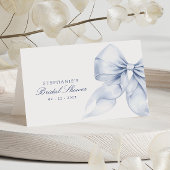 Carte de nom de la Fête des mariées Bleu Bow