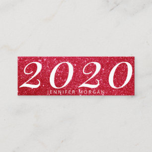 Carte de nom de la parties scintillant rouge luxue