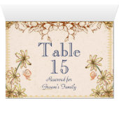 Carte de nom de la table de fleurs vintages (Intérieur Horizontal (Bas))