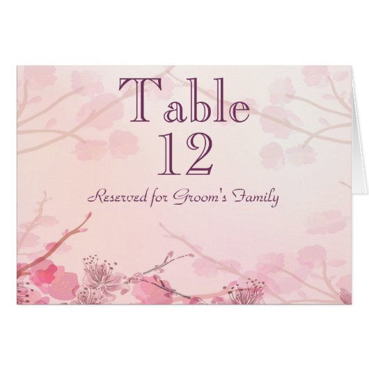 Carte de nom de la table d'orchidées roses (Devant Horizontal)