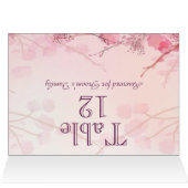 Carte de nom de la table d'orchidées roses (Intérieur Horizontal (haut))