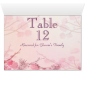 Carte de nom de la table d'orchidées roses (Intérieur Horizontal (Bas))