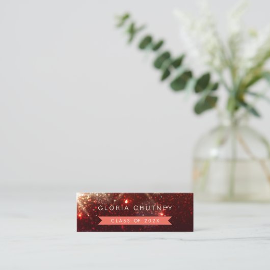 Carte de nom de l'étudiant Sparkles élégant (Debout devant)