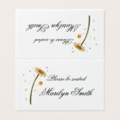 Carte de nom de mariage à marguerite jaune simple (Outside Unfolded)