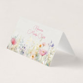 Carte de nom de mariage aux fleurs sauvages (Back)