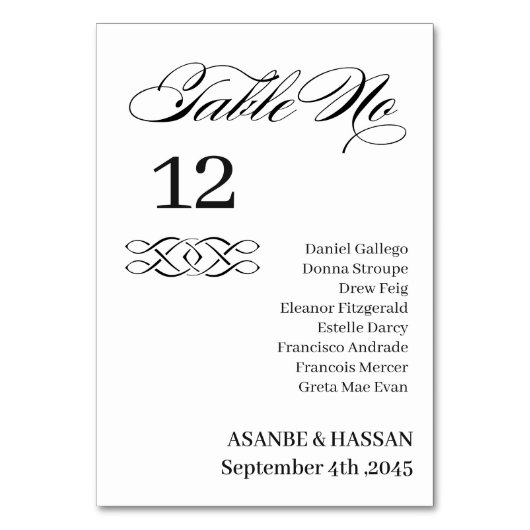 Carte de Nom de Table de Mariage à Nœud Celtique (Par défaut)