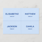 Carte de nom de table de mariage bleu côtier DIY (Devant)