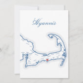 Carte de nom de table de mariage de Hyannis Cape C (Devant)