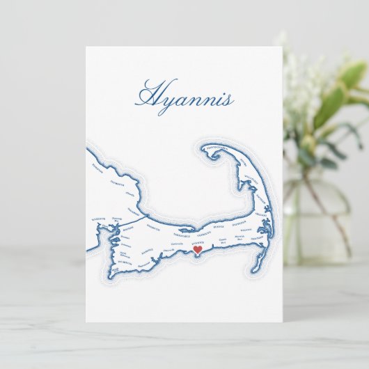 Carte de nom de table de mariage de Hyannis Cape C (Debout devant)