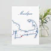 Carte de nom de table de mariage de Mashpee avec c (Debout devant)
