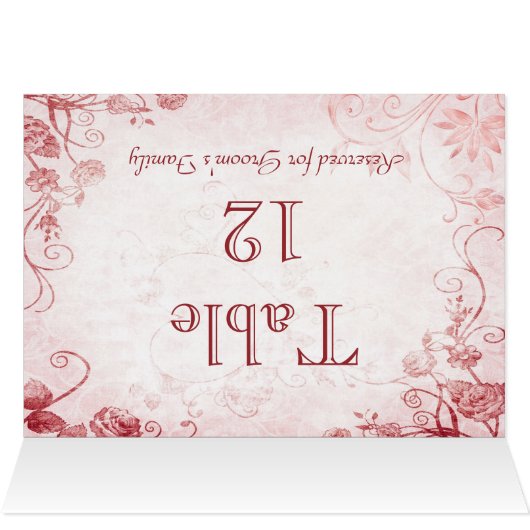 Carte de nom de table rose élégante (Intérieur Horizontal (haut))