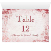 Carte de nom de table rose élégante (Intérieur Horizontal (Bas))