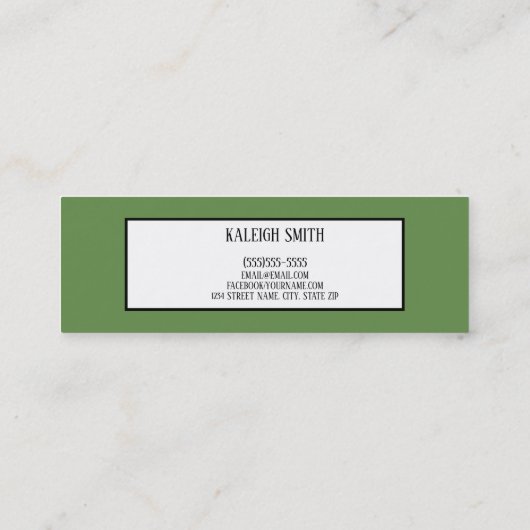 Carte de nom d'insertion de graduation verte photo (Dos)