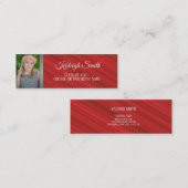 Carte de nom d'insertion de la photo rouge personn (Devant / Derrière)