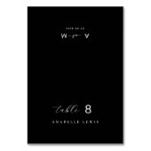 Carte de nom d'invité à motif monogramme Black Chi (Par défaut)