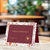 Carte de nom d'invité du choix de repas de poulet 