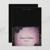 Carte de nom d'invité imprimée Violet gothique (Devant / Derrière)