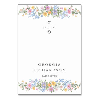 Carte de nom d'invité ornée de pastel doux de prin