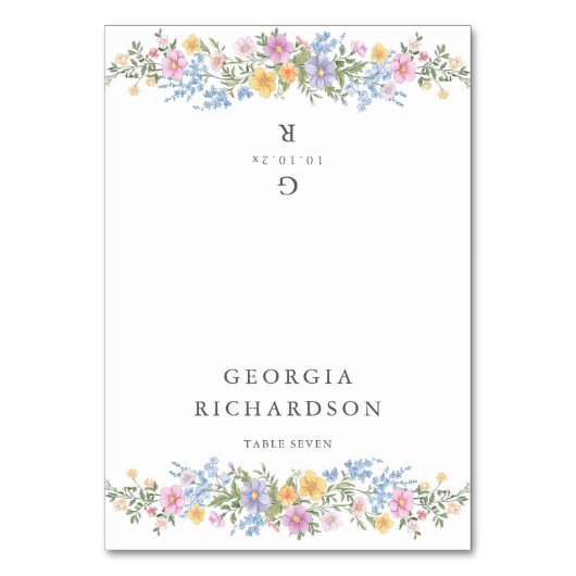 Carte de nom d'invité ornée de pastel doux de prin (Par défaut)