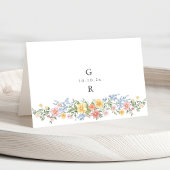 Carte de nom d'invité ornée de pastel doux de prin