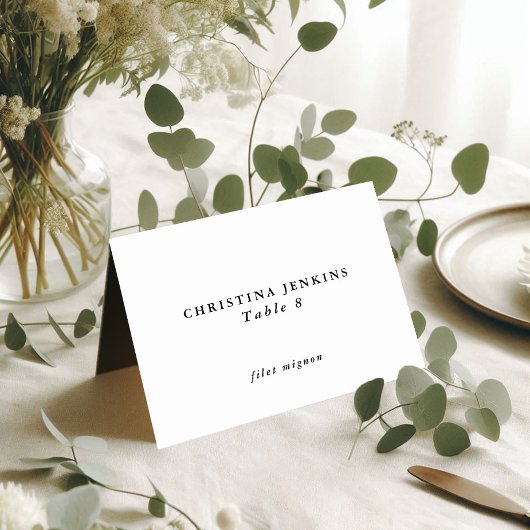 Carte de nom d'invité personnalisée en noir et bla