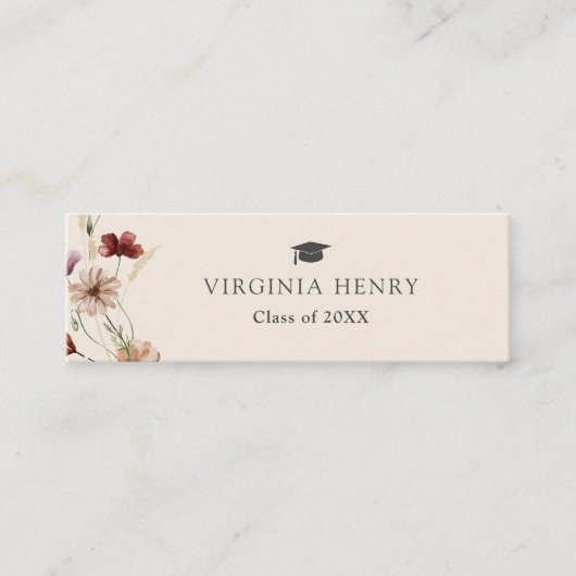 Carte de nom d'obtention du diplôme Boho (Devant)