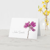 Carte de nom d'orchidée rose (Fleur jaune)