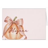 Carte de nom du Baby shower de table citrouille Bo (Devant horizontal)