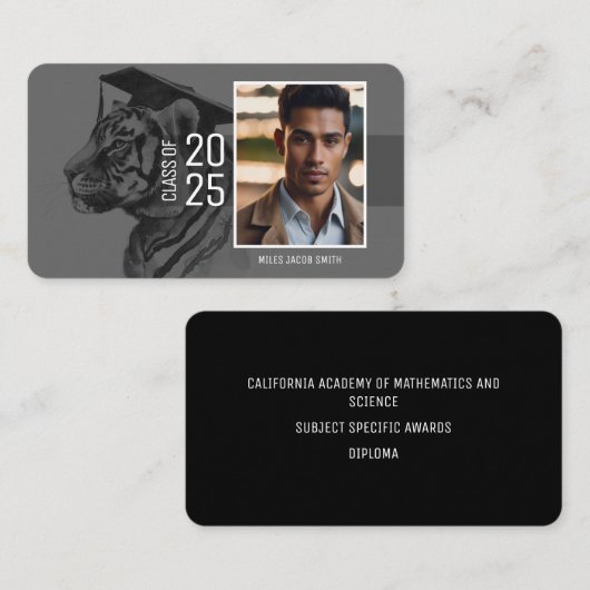 Carte de nom du diplômé (Devant / Derrière)