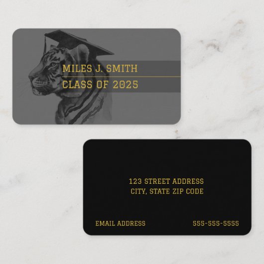 Carte de nom du diplômé (Devant / Derrière)