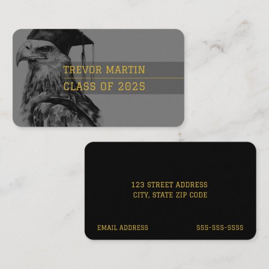 Carte de nom du diplômé | Aigle (Devant / Derrière)