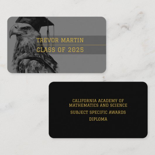 Carte de nom du diplômé | Aigle (Devant / Derrière)