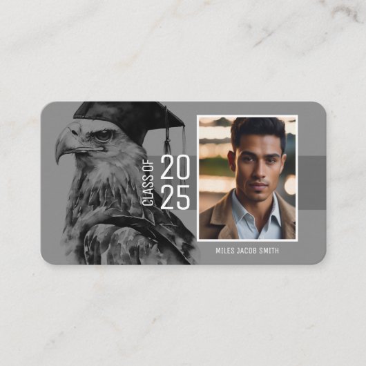 Carte de nom du diplômé | Aigle (Devant)