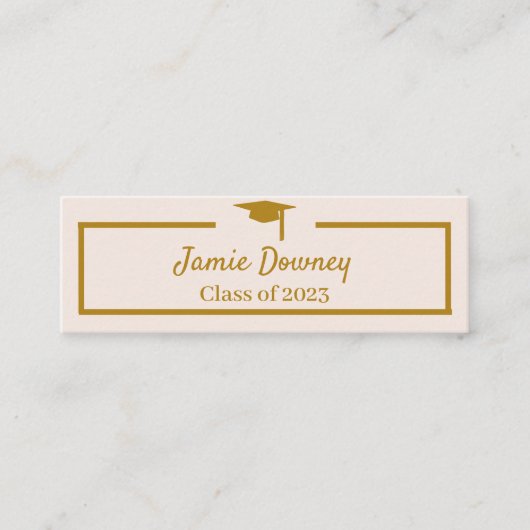 Carte de nom du diplômé | Moderne | Noir, rose et  (Devant)