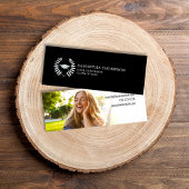 Carte de nom du diplômé noir et blanc Photo élégan