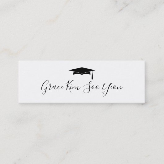 Carte de nom du Faire-part de graduation de script (Devant)