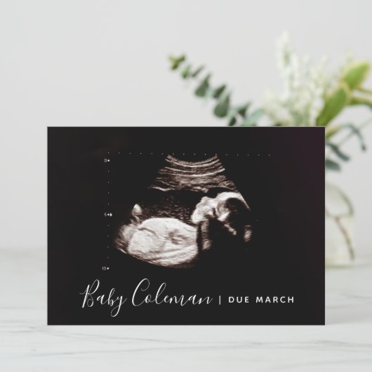 Carte de nom du script de Faire-part de grossesse (Debout devant)