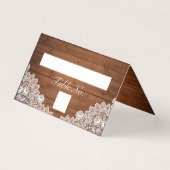 Carte de nom et de numéro de table en bois rustiqu (Front)