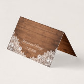 Carte de nom et de numéro de table en bois rustiqu (Back)