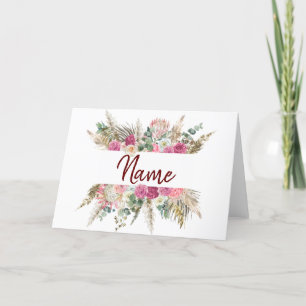 Carte de nom florale