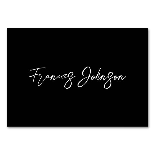Carte de nom individuel noir et blanc (Devant)
